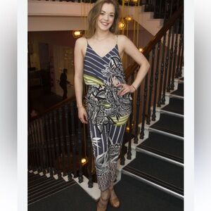 Topshop Boho‎ Tropical Strappy Back Jumpsuit Resortwear Travel Vacation Sz 6